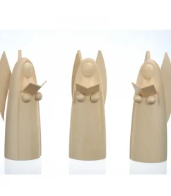 Schalling, crèche moderne 3 Anges En Bois Pour Crèche De Noël, 12 Cm Sale