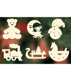 Ratags, décos de Noël lumineuses en bois 6 Jouets En Bois Pour La Décoration Du Sapin - Set N° 5 Clearance