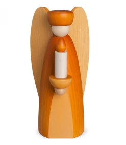Köhler, Père Noël en bois Ange De Noël En Bois Jaune Avec Bougie Outlet