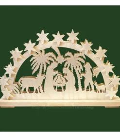 Ratags, décos de Noël lumineuses en bois Arche Lumineuse Electrique Led En Bois, Crèche De Noël Hot