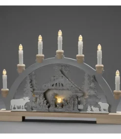 Konstsmide, guirlandes lumineuses de Noël Arche Lumineuse Led En Bois Avec Crèche De Noël, 7 Lampes, 45 Cm Hot
