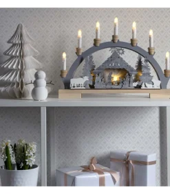 Konstsmide, guirlandes lumineuses de Noël Arche Lumineuse Led En Bois Avec Crèche De Noël, 7 Lampes, 45 Cm Hot