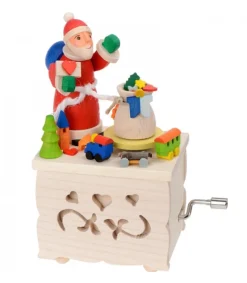 Graupner, décoration de sapin de Noël, Déco Noël enfant Boite A Musique Enfant A Manivelle, Père Noël Et Jouets Hot