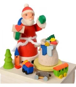 Graupner, décoration de sapin de Noël, Déco Noël enfant Boite A Musique Enfant A Manivelle, Père Noël Et Jouets Hot