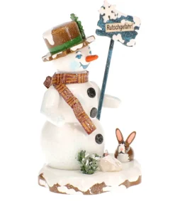 Hubrig, figurines pour enfant Bonhomme De Neige "Risque De Glisser" - Village De Noël Miniature Outlet