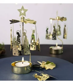 Pluto Produkter, déco de Noël Scandinave Bougeoir Carrousel Crèche Doree Nativite Clearance