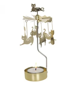 Pluto Produkter, déco de Noël Scandinave Bougeoir Carrousel Famille Chats Dores Discount