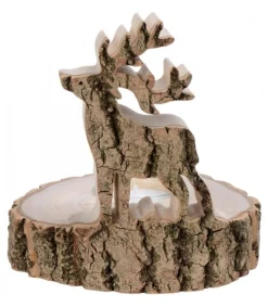 Waldfabrik, photophore en bois et étoile sapin de Noël Bougeoir En Bois Brame Du Cerf, 13 Cm Outlet