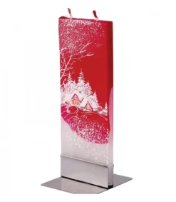 Flatyz, bougie décorative scandinave Bougie Déco De Noël Motif Village Sous LÀ Neige Best