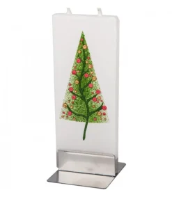 Flatyz, bougie décorative scandinave Bougie Déco Sapin De Noël Fantasie Et Boules Colorees Outlet