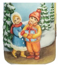 Ewa Kerzen, bougies de Noël et bougies de l'Avent Bougie Décorative De Noël, Motif Vintage Enfant Et Village Hot