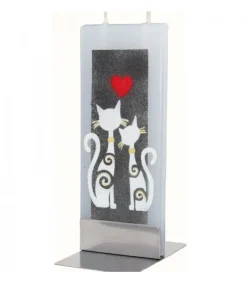 Flatyz, bougie décorative scandinave Bougie Décorative Motif Chats Et Coeur Outlet