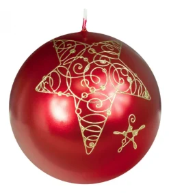 Ewa Kerzen, bougies de Noël et bougies de l'Avent Bougie De Noël Boule Avec Etoile, 8 Cm Discount