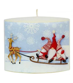 Ewa Kerzen, bougies de Noël et bougies de l'Avent Bougie De Noël Longue Avec Des Pères Noël Sur Un Traineau Online