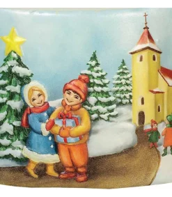 Ewa Kerzen, bougies de Noël et bougies de l'Avent Bougie De Noël Vintage Scene Enfant Et Village Best
