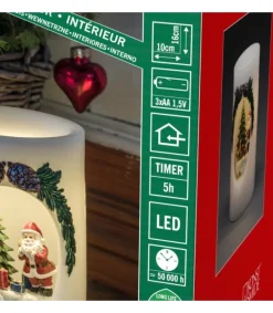 Konstsmide, guirlandes lumineuses de Noël Bougie Led Père Noël Avec Petit Chien Outlet