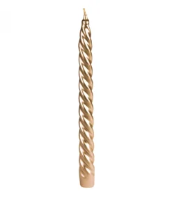 Ewa Kerzen, bougies de Noël et bougies de l'Avent Bougie Torsadee Doree Pour Chandelier, 25 Cm
