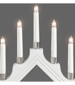 Konstsmide, guirlandes lumineuses de Noël Chandelier À 7 Branches Electrique En Bois Blanc Discount