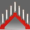 Konstsmide, guirlandes lumineuses de Noël Chandelier À 7 Branches En Bois, Rouge