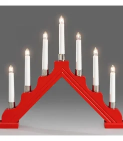 Konstsmide, guirlandes lumineuses de Noël Chandelier À 7 Branches En Bois, Rouge