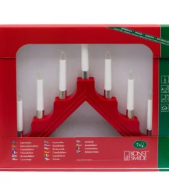 Konstsmide, guirlandes lumineuses de Noël Chandelier À 7 Branches En Bois, Rouge
