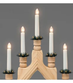 Konstsmide, guirlandes lumineuses de Noël Chandelier 7 Branches Electrique En Bois Naturel Discount