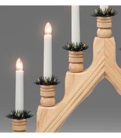 Konstsmide, guirlandes lumineuses de Noël Chandelier 7 Branches Electrique En Bois Naturel Discount