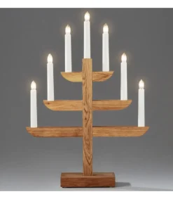 Konstsmide, guirlandes lumineuses de Noël Chandelier 7 Branches En Bois De Chene Huile, 46 Cm Sale