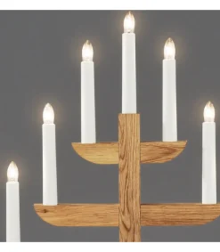 Konstsmide, guirlandes lumineuses de Noël Chandelier 7 Branches En Bois De Chene Huile, 46 Cm Sale