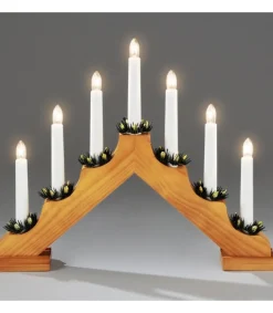 Konstsmide, guirlandes lumineuses de Noël Chandelier De Noël 7 Branches Bois De Chene Discount