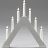 Konstsmide, guirlandes lumineuses de Noël Chandelier En Bois Scandinave, Laque Gris Mat, 7 Ampoules