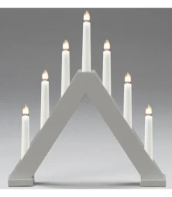 Konstsmide, guirlandes lumineuses de Noël Chandelier En Bois Scandinave, Laque Gris Mat, 7 Ampoules