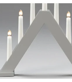 Konstsmide, guirlandes lumineuses de Noël Chandelier En Bois Scandinave, Laque Gris Mat, 7 Ampoules