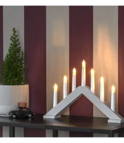 Konstsmide, guirlandes lumineuses de Noël Chandelier Scandinave En Bois, Laque Beige Mat Hot