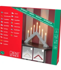 Konstsmide, guirlandes lumineuses de Noël Chandelier Scandinave En Bois, Laque Beige Mat Hot