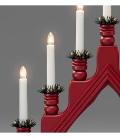 Konstsmide, guirlandes lumineuses de Noël Chandelier Suedois Rouge À 7 Branches Outlet