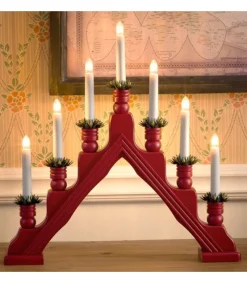Konstsmide, guirlandes lumineuses de Noël Chandelier Suedois Rouge À 7 Branches Outlet