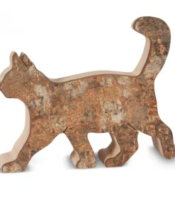 Waldfabrik, photophore en bois et étoile sapin de Noël Chat En Bois Marchant, 9,5 Cm Online