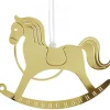 Pluto Produkter, déco de Noël Scandinave Cheval A Bascule Design En Metal Dore A Suspendre Best
