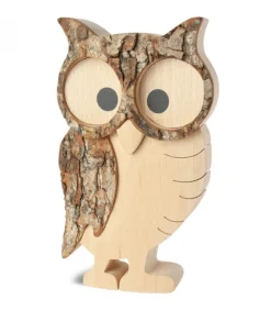 Waldfabrik, photophore en bois et étoile sapin de Noël Chouette Hulotte En Bois, 14 Cm Discount
