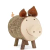 Waldfabrik, photophore en bois et étoile sapin de Noël Cochon En Bois, 5,5 Cm Sale