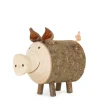 Waldfabrik, photophore en bois et étoile sapin de Noël Cochon En Bois, 4 Cm Best