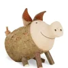 Waldfabrik, photophore en bois et étoile sapin de Noël Cochon En Bois Assis, 4 Cm Discount