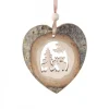 Waldfabrik, photophore en bois et étoile sapin de Noël Coeur En Bois A Suspendre Motif Cisele Elan, 7 Cm Clearance