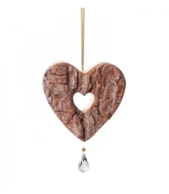 Waldfabrik, photophore en bois et étoile sapin de Noël Coeur En Bois A Suspendre Avec Cristal Swarovski Clearance