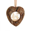 Waldfabrik, photophore en bois et étoile sapin de Noël Coeur En Bois A Suspendre Motif Cisele Elan, 6 Cm Hot