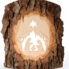 Waldfabrik, photophore en bois et étoile sapin de Noël Crèche A Poser En Ecorce De Bois, 18 Cm Hot