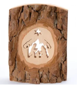 Waldfabrik, photophore en bois et étoile sapin de Noël Crèche A Poser En Ecorce De Bois, 11 Cm Online