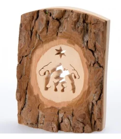 Waldfabrik, photophore en bois et étoile sapin de Noël Crèche A Poser En Ecorce De Bois, 11 Cm Online