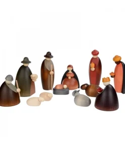 Köhler, Père Noël en bois Crèche De Noël Complete Avec 12 Personnages 12 Cm Online